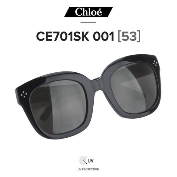 Chloe Accessories - CHLOE CE701SK Black/Grey 001 Oval 100% Authentic